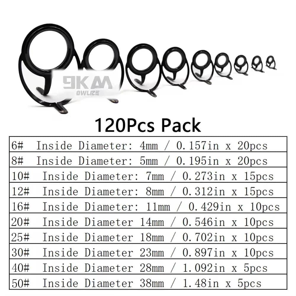 Stainless Steel Fishing Rod Guide Repair Kit, 4-38mm