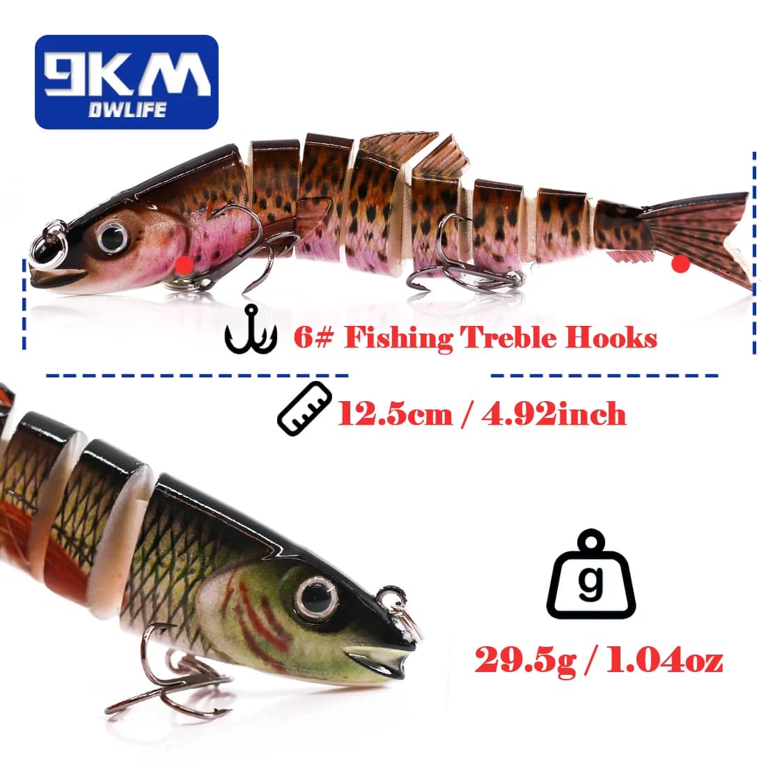 12.5cm Multi-Jointed Segmented Swimbait Lure