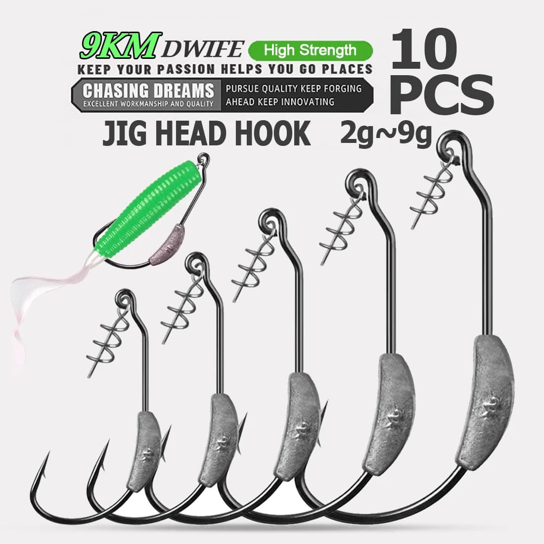 Weighted EWG Screw Hook for Soft Lures