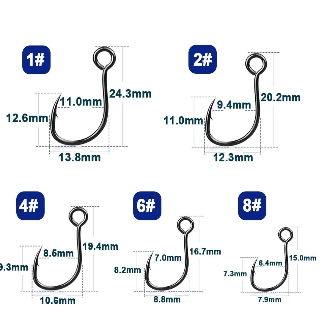Inline Siwash Replacement Hooks with Ringed Eye