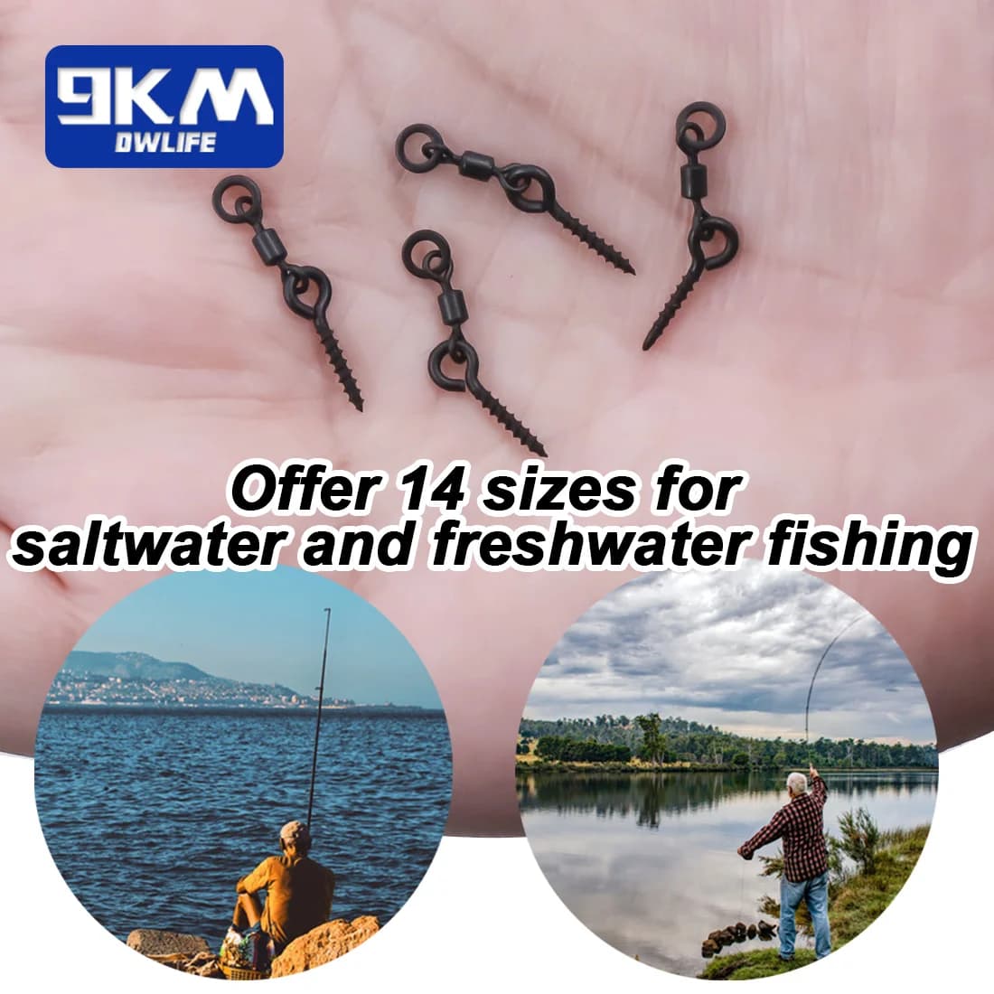 Matte Black Carp Fishing Boilie Screws with Swivels