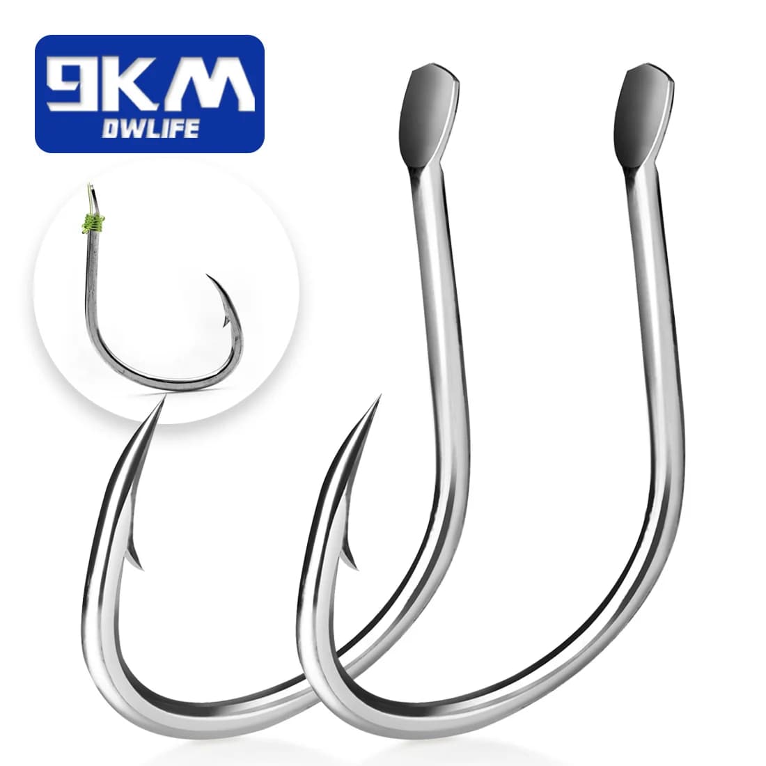 Eyeless Wide Gap Octopus Circle Live Bait Hooks, 25-100 Pcs