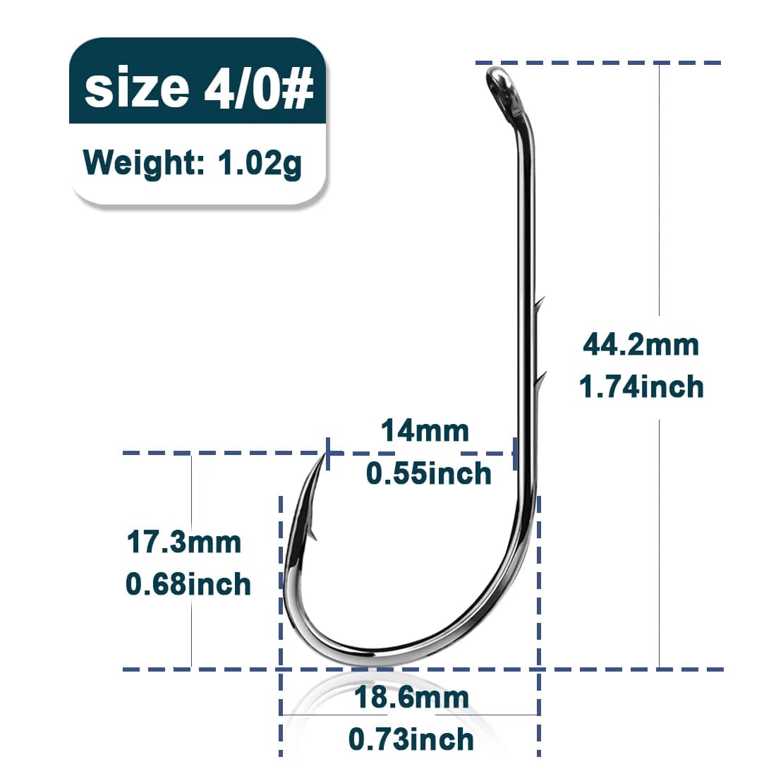 Baitholder Offset Circle Fishing Hooks, 50-200 Pcs