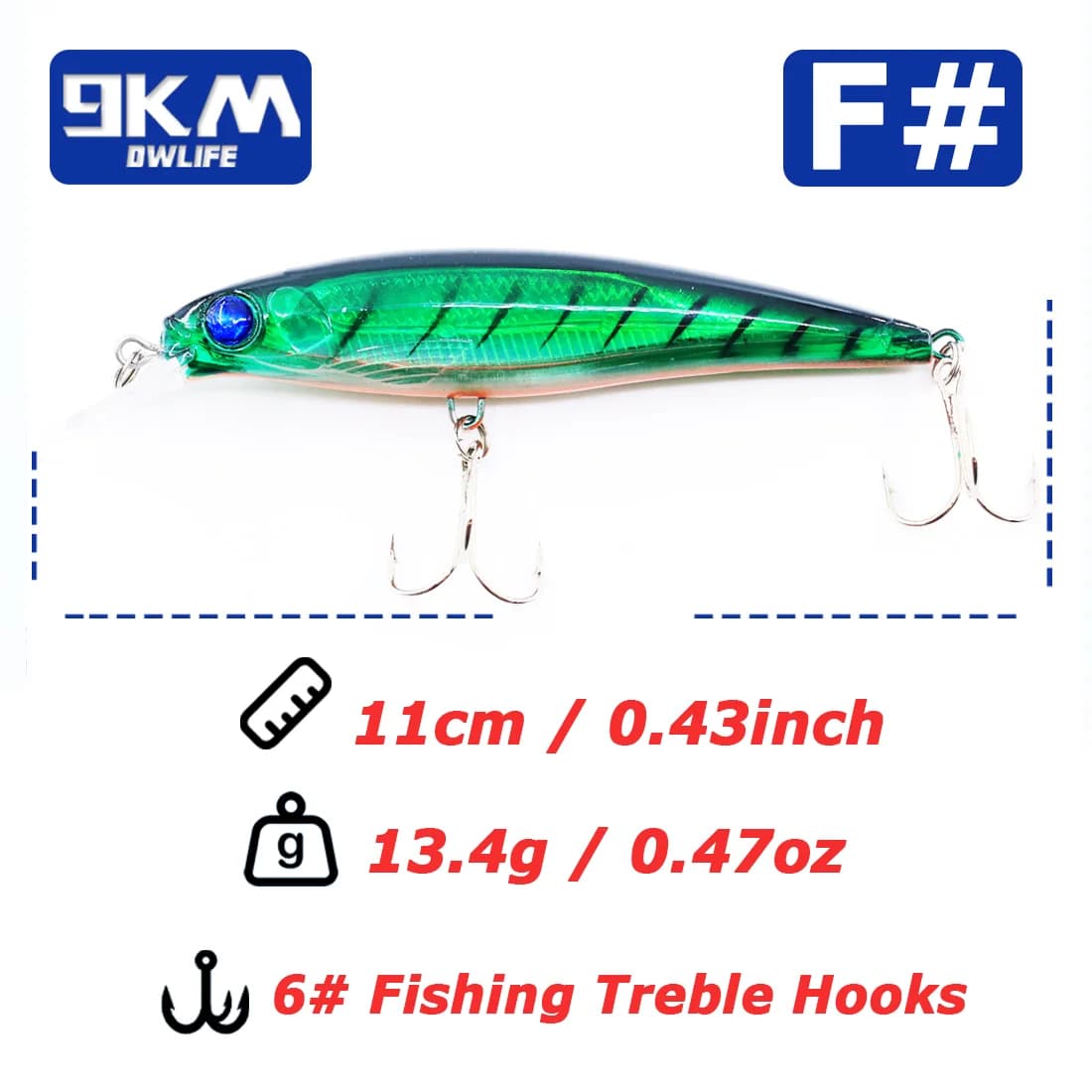 Hard Minnow Fishing Lures, 11cm 13.4g Jerkbait