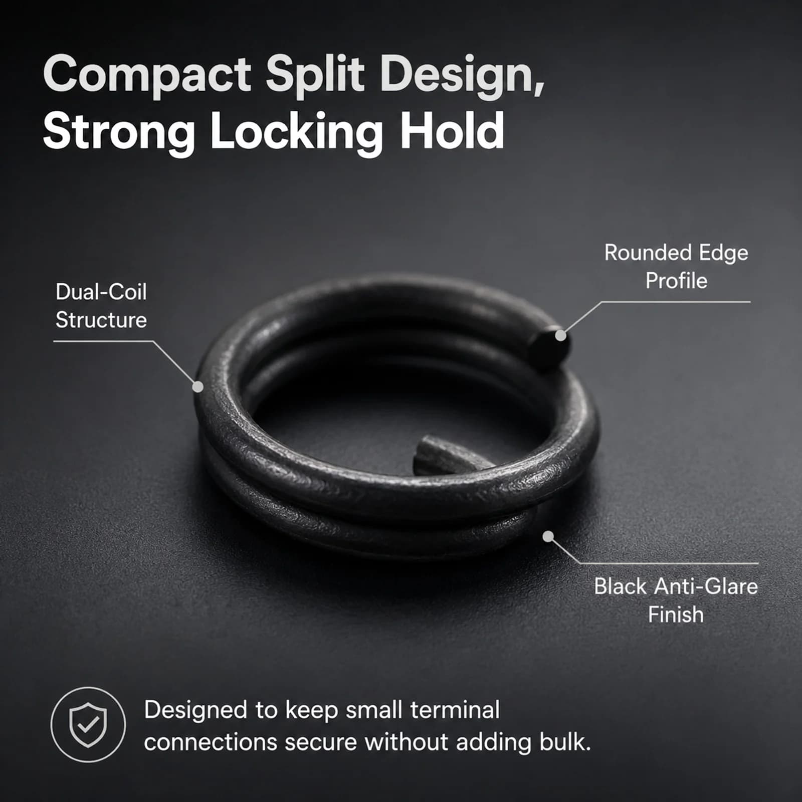 50pcs Matt Black Carp Fishing Split Rings