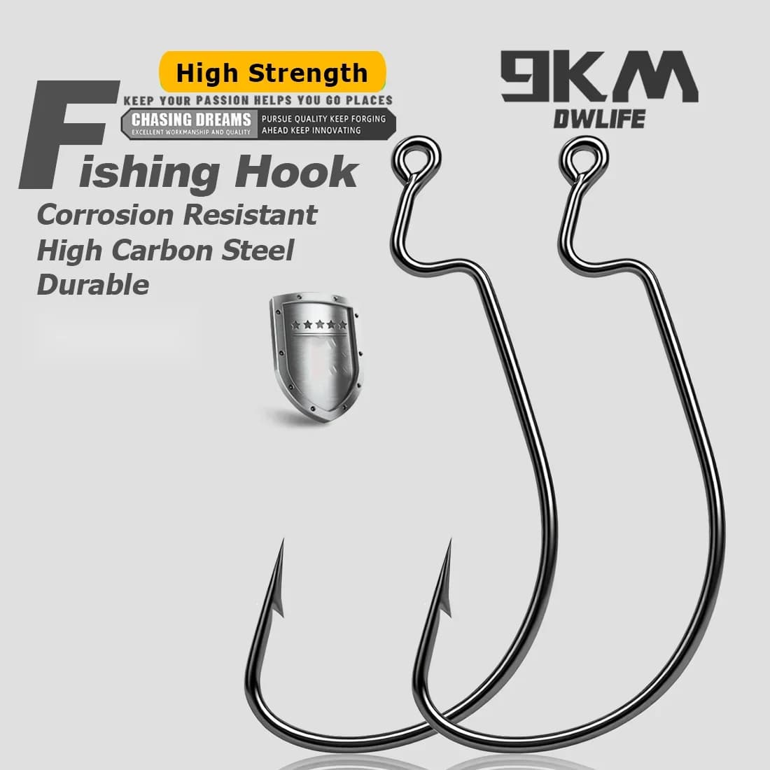 EWG Offset Worm Hooks for Texas Rig Bass Fishing