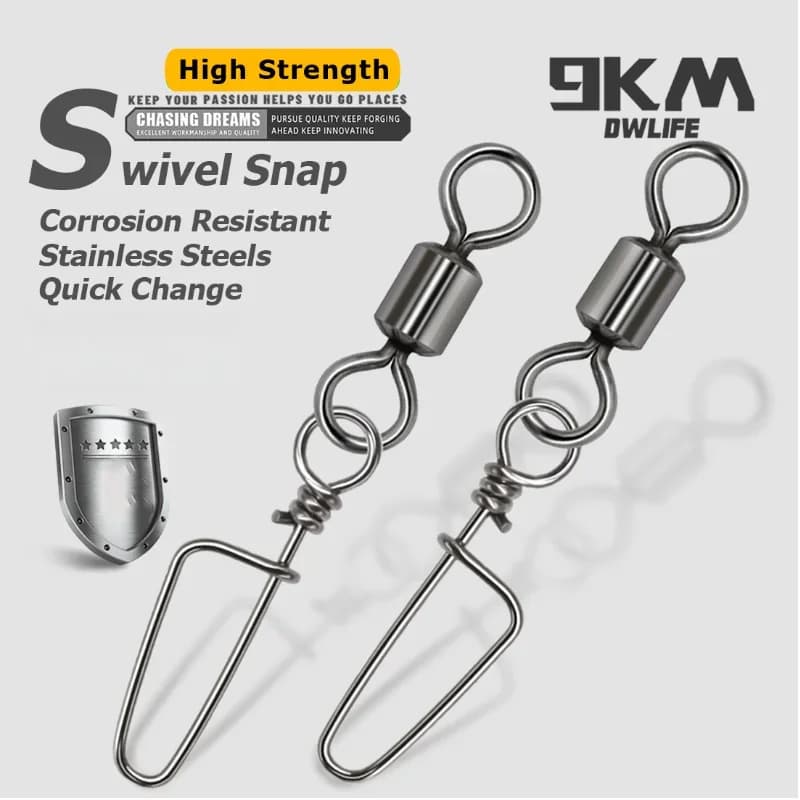 50pcs Stainless Steel Coastlock Snap Swivels for Fishing