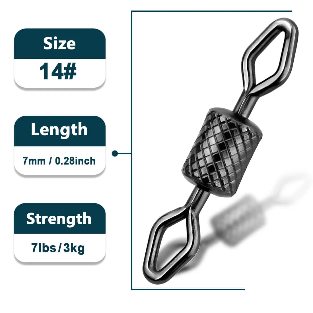 Rolling Barrel Swivels with Solid Rings, 25-100 Pcs