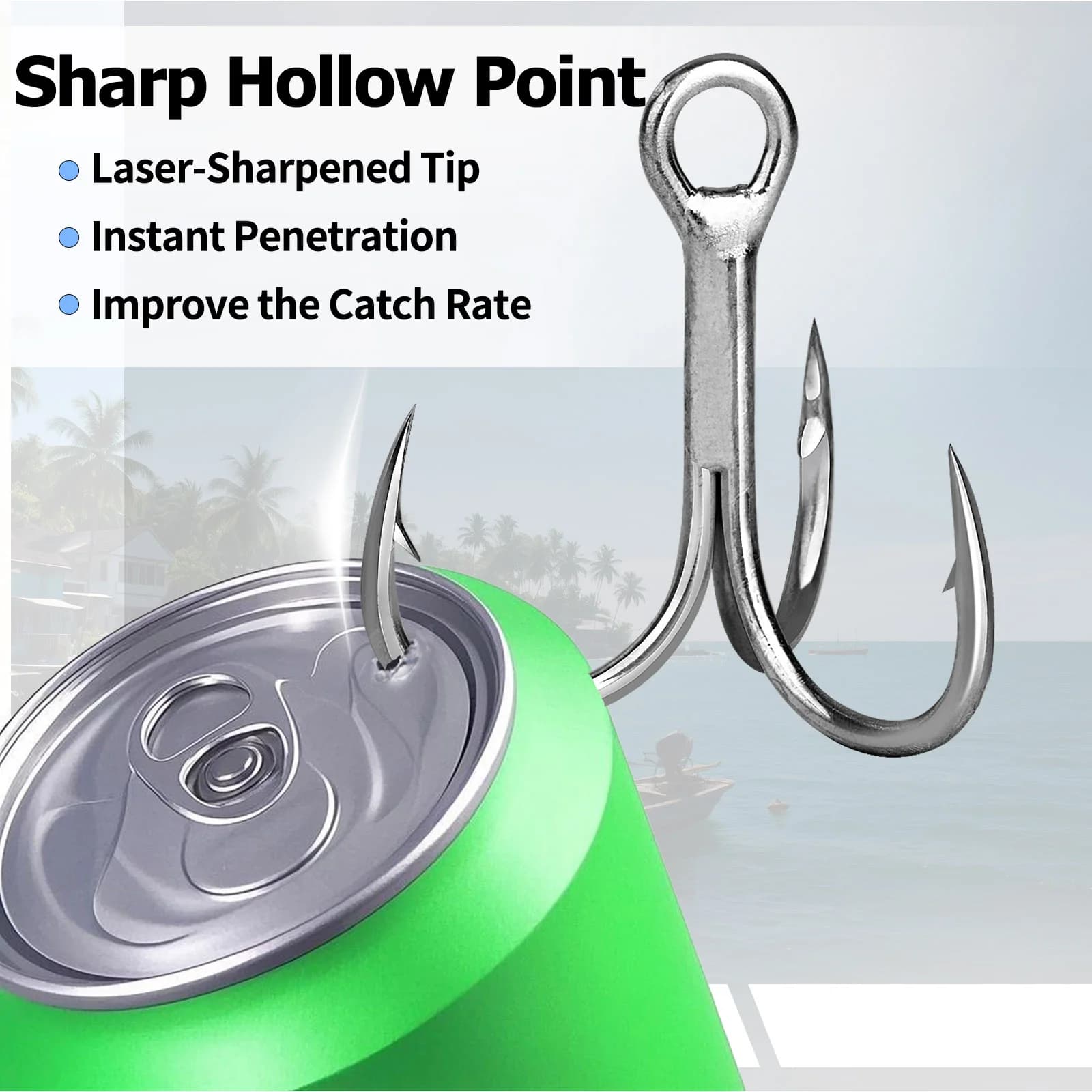 Strong Saltwater Treble Hooks for Hard Lures