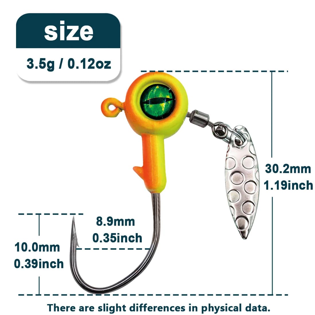 Jig Head Hooks with Willow Blade Spinner Underspin