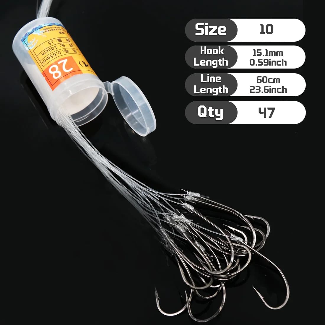 Barreled Bulk Bundle Fishing Hooks with Thread