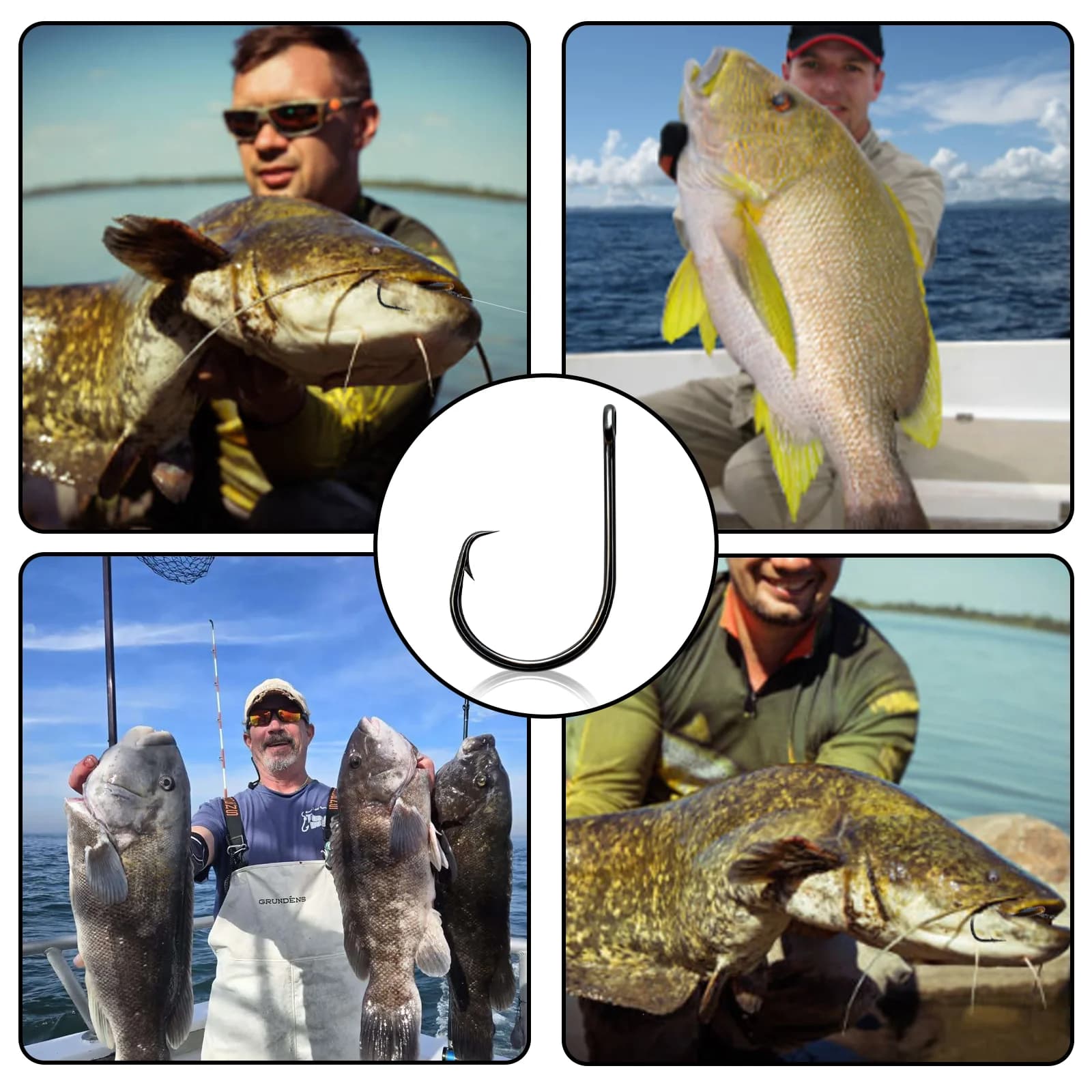 Inline Circle Hooks 3X Strong Barbed Saltwater