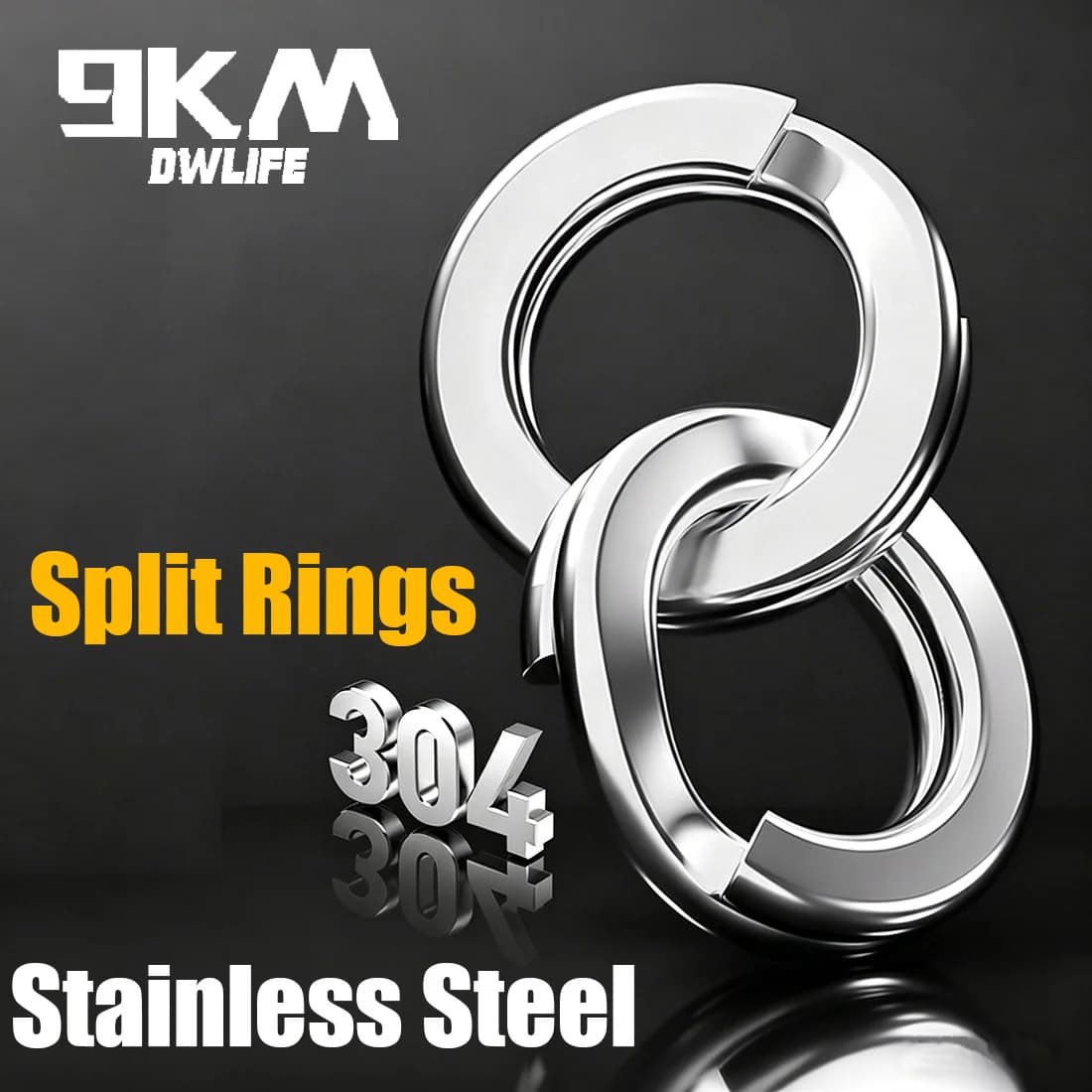 304 Stainless Steel Split Rings, 50 Pcs