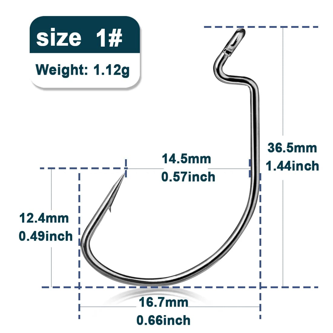 Wide Gap Offset EWG Worm Fishing Hooks