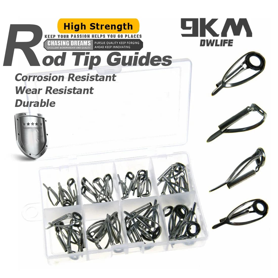 Fishing Rod Tip Guide Repair Kit, Stainless Steel Ceramic Rings