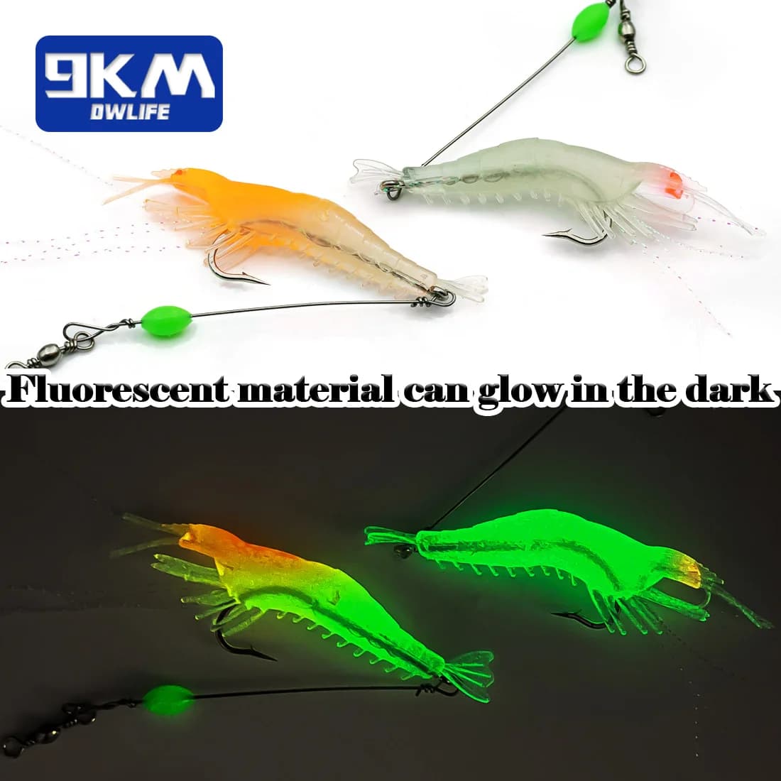 5pcs Soft Silicone Shrimp Lures with Hooks