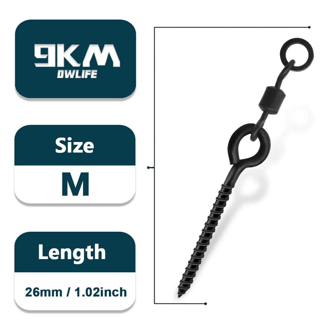 Matte Black Carp Fishing Boilie Screws with Swivels
