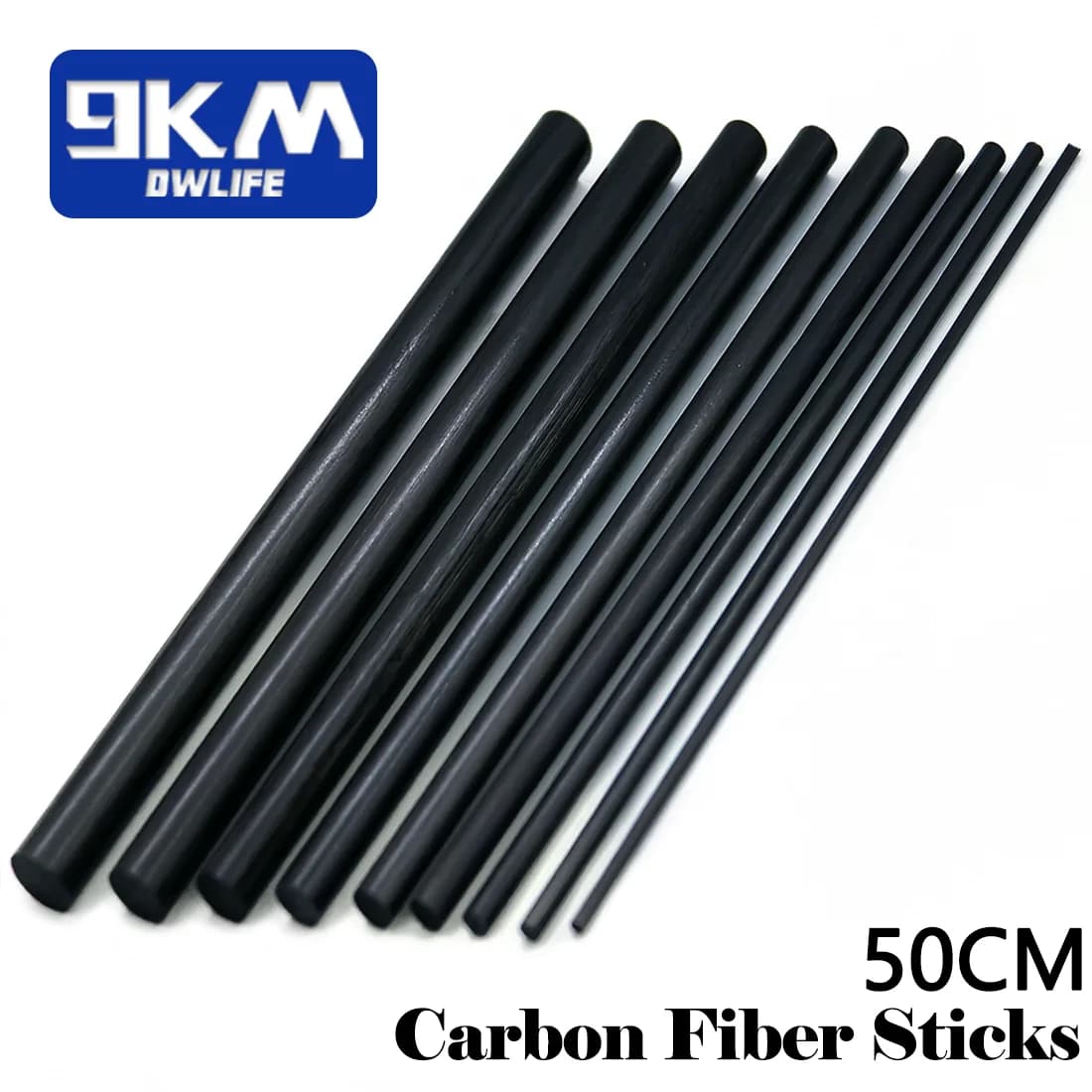 Carbon Fiber Rods for DIY Repair, Matte Black 0.5-12mm