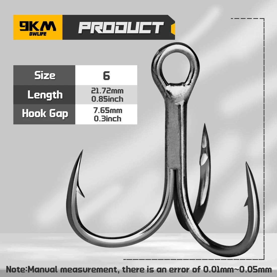 Black Saltwater Treble Fishing Hooks