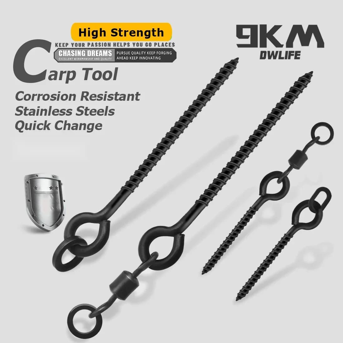 Matte Black Carp Fishing Boilie Screws with Swivels