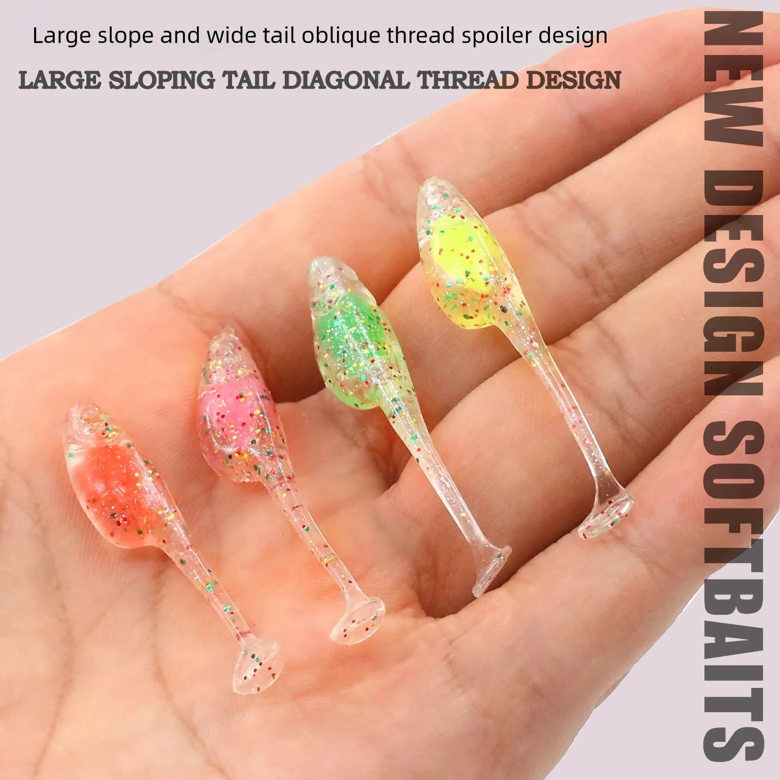 20Pcs 4.8cm Soft Plastic Tail Swimbaits
