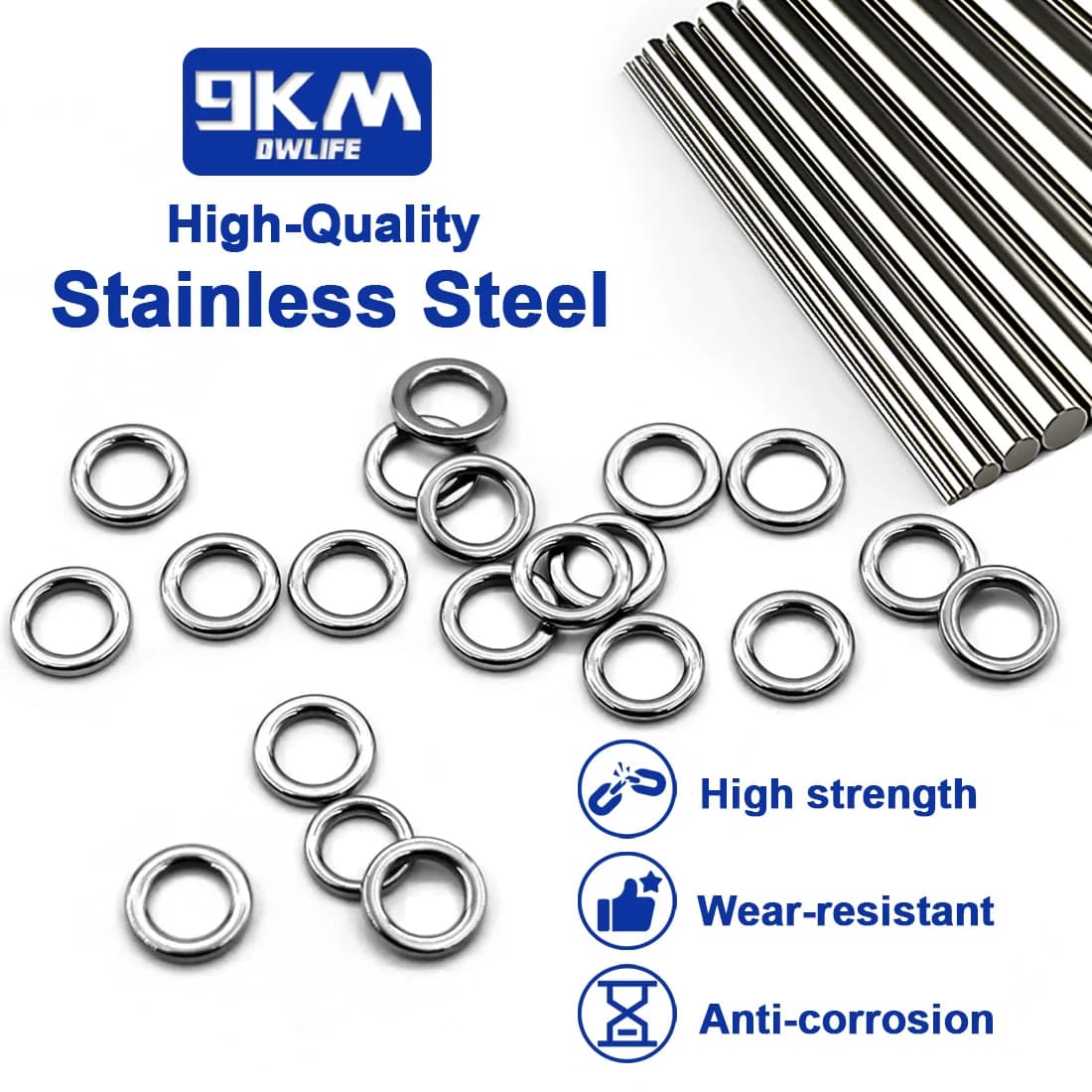 Solid Stainless Steel Rings for Assist Hooks and Jigs