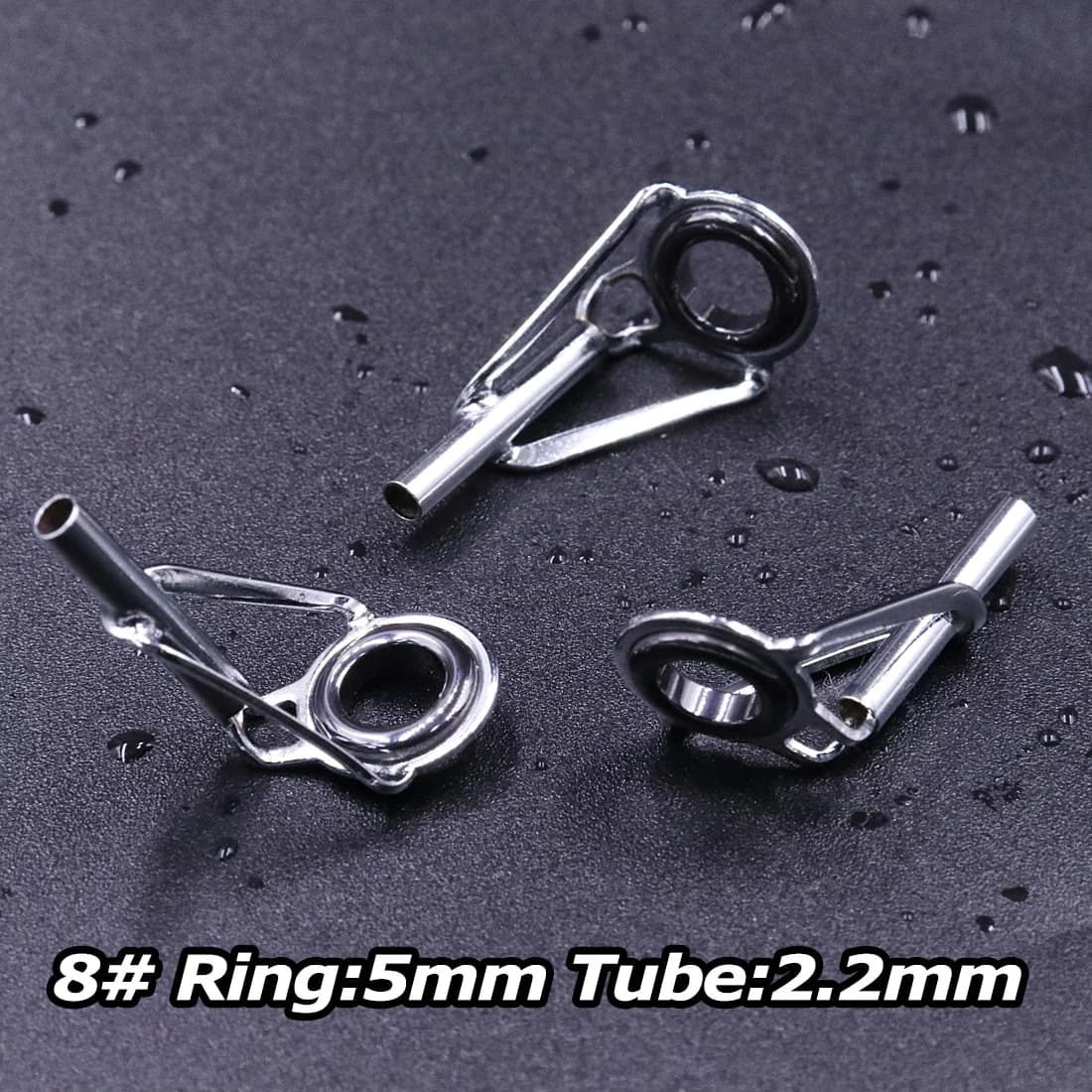 5pcs Stainless Steel Rod Guide Tips with Ceramic Rings