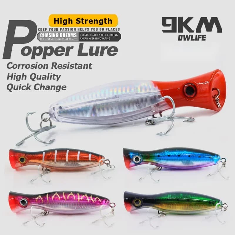 13cm Saltwater Topwater Popper Lure with Treble Hook