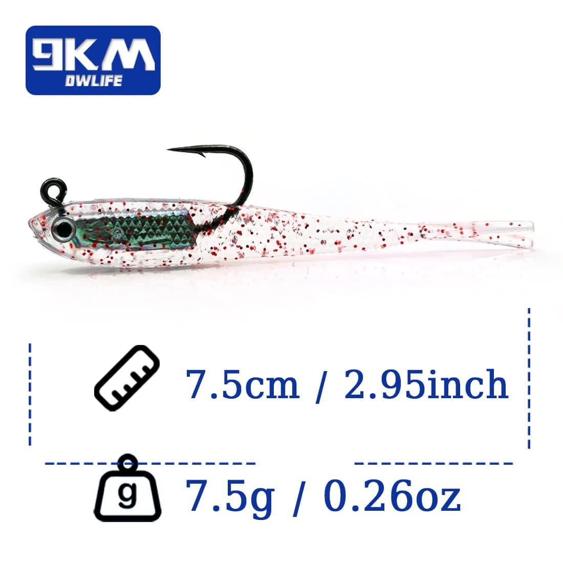 Soft Swimbait Lures with Jig Head, 5 Pack