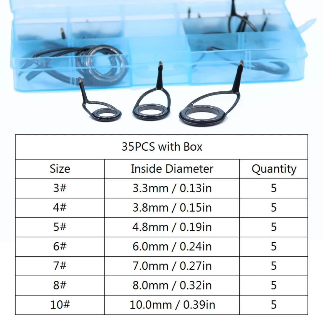 Single Leg Stainless Steel Fishing Rod Guide Kit