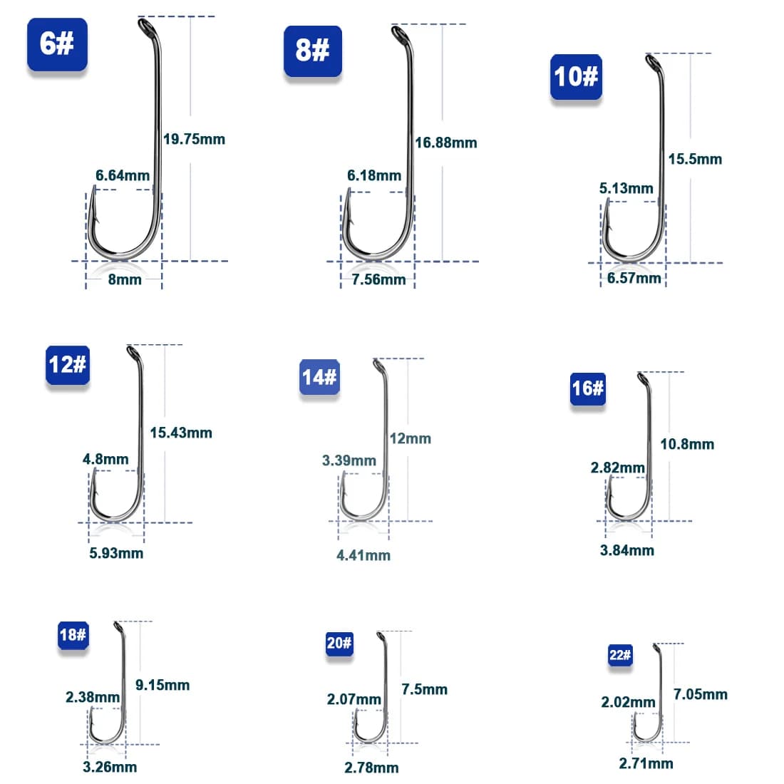 50pcs Micro Barbed Fly Tying Jig Hooks
