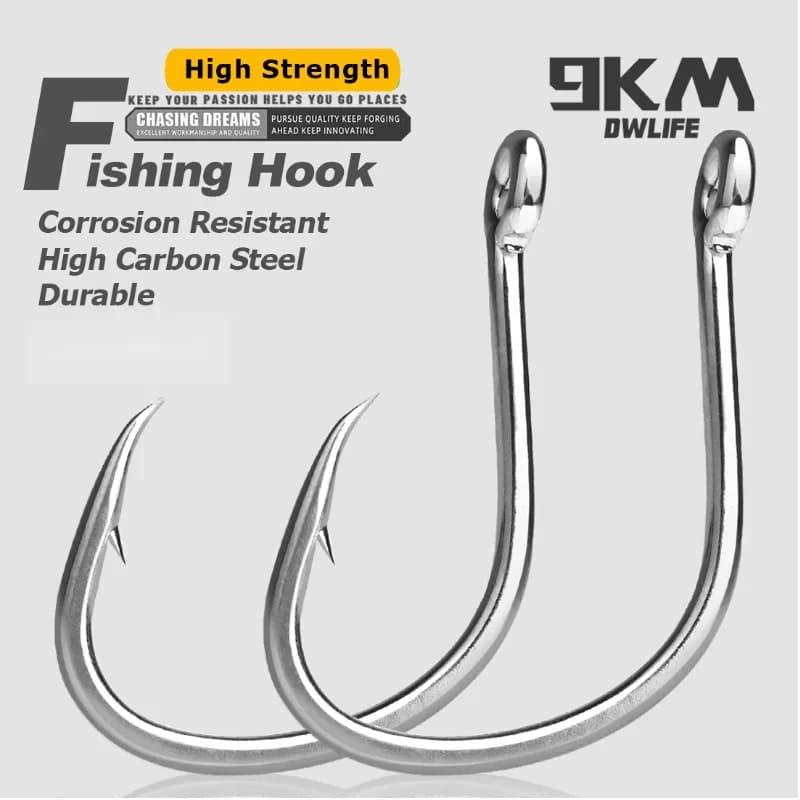 Wide Gap Non-Offset Circle Live Bait Hooks, 25-100 Pcs