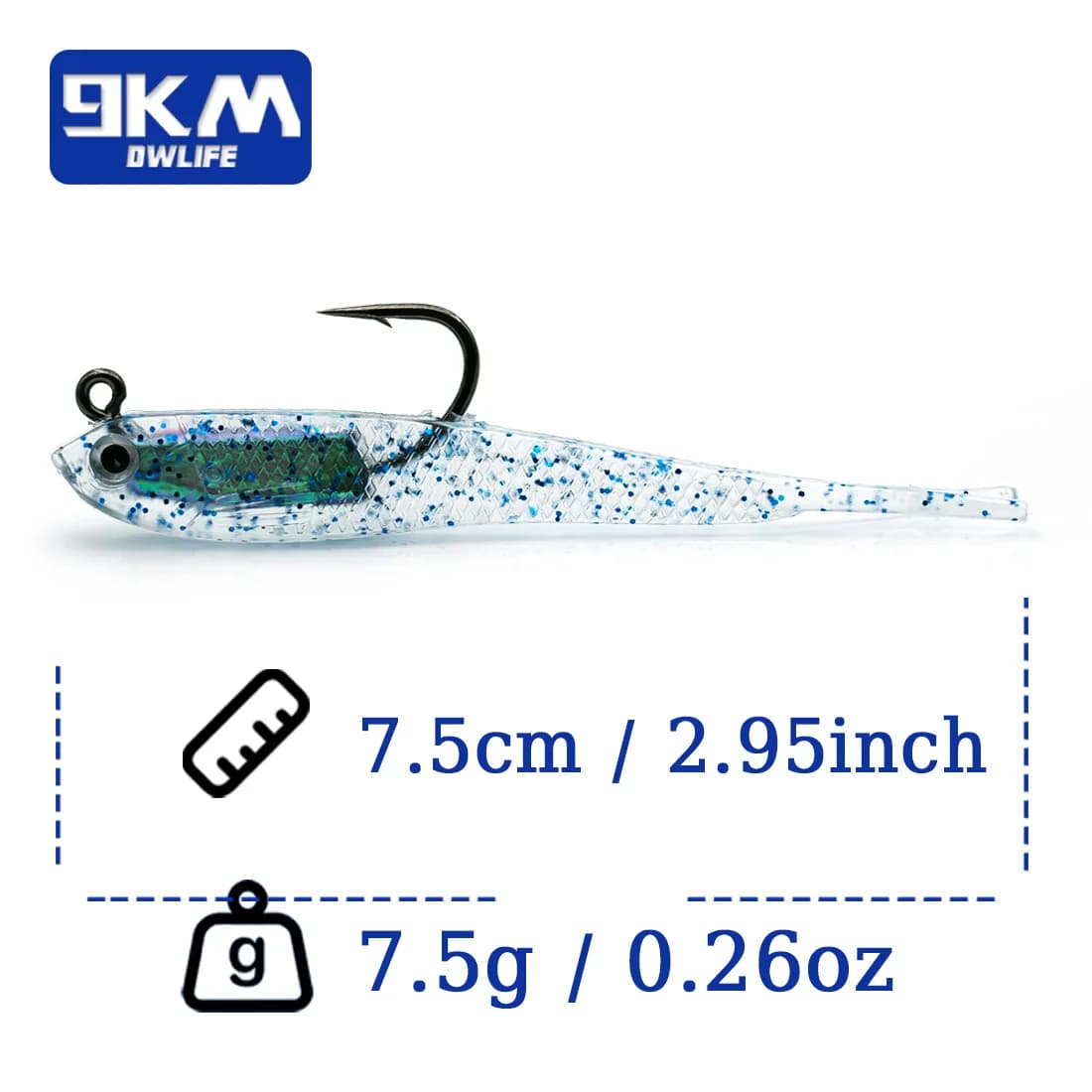Soft Swimbait Lures with Jig Head, 5 Pack