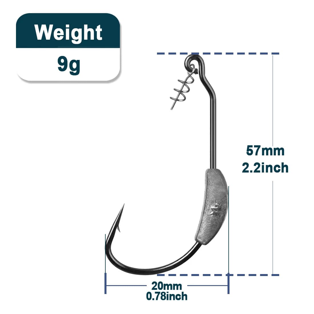 Weighted EWG Screw Hook for Soft Lures