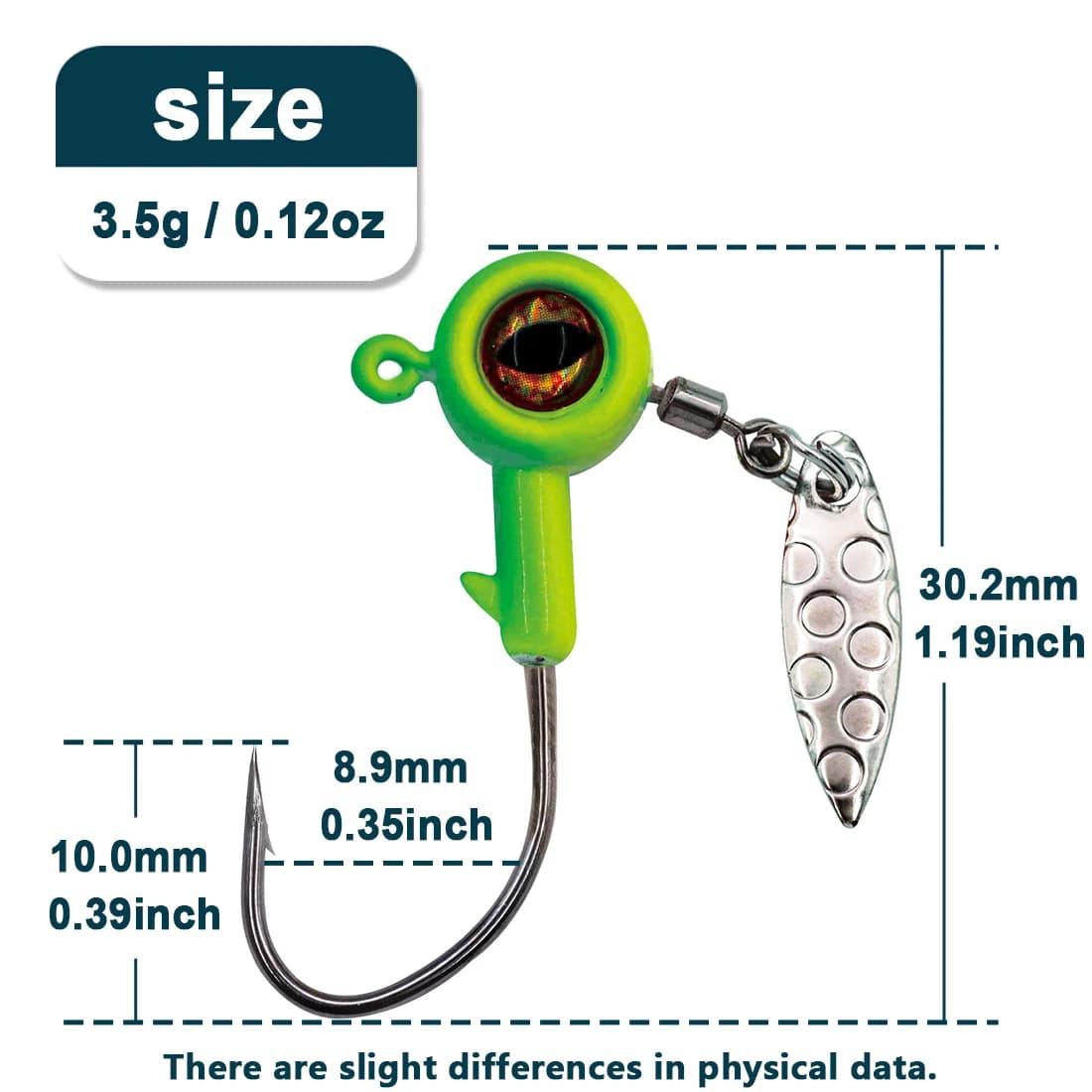 Jig Head Hooks with Willow Blade Spinner Underspin