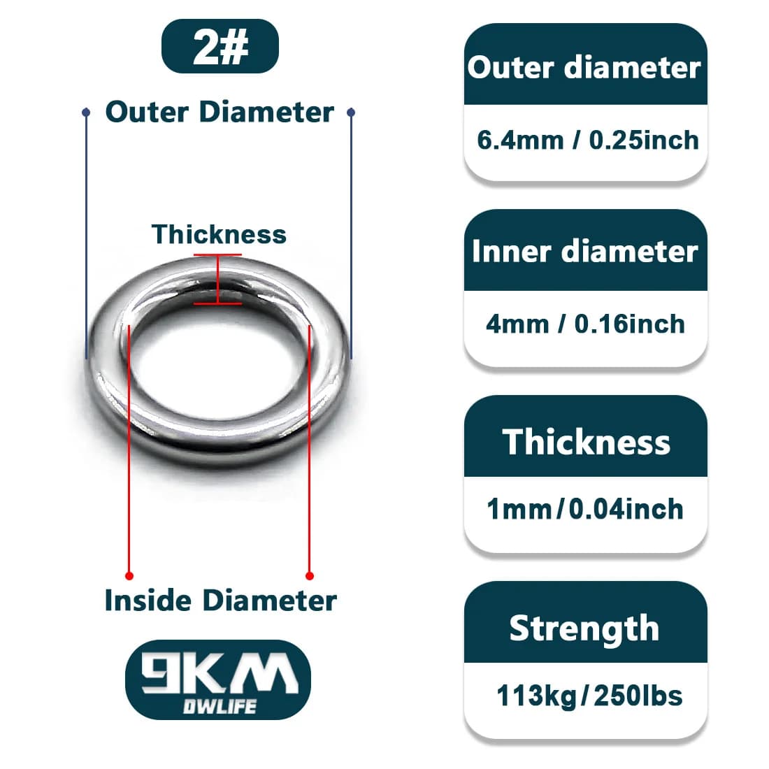 Stainless Steel Solid Rings for Jig Rigs