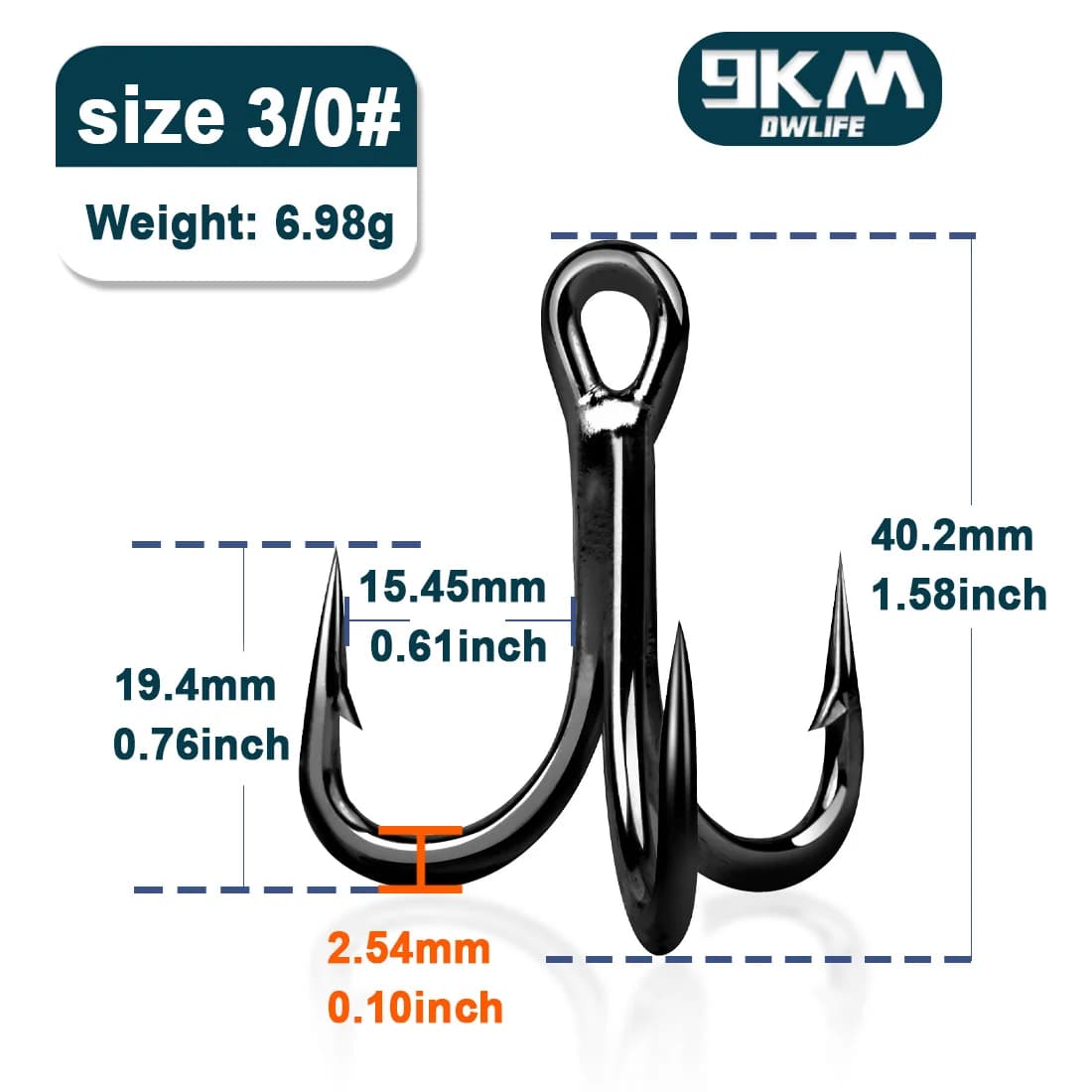 4X Strong Treble Hooks, 10-30 Pcs