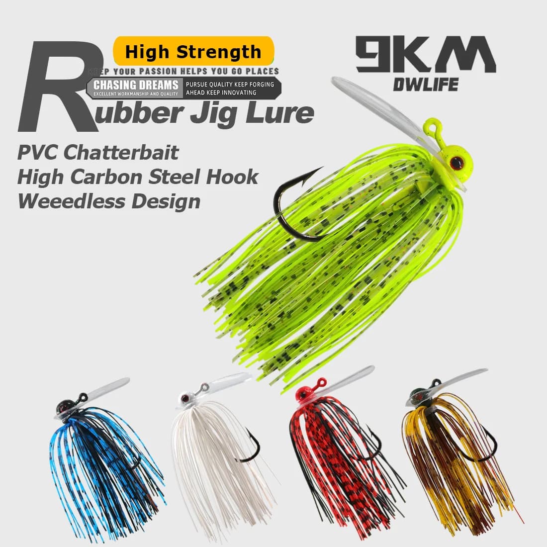 Weedless Chatterbait Jig Lure with Silicone Skirt