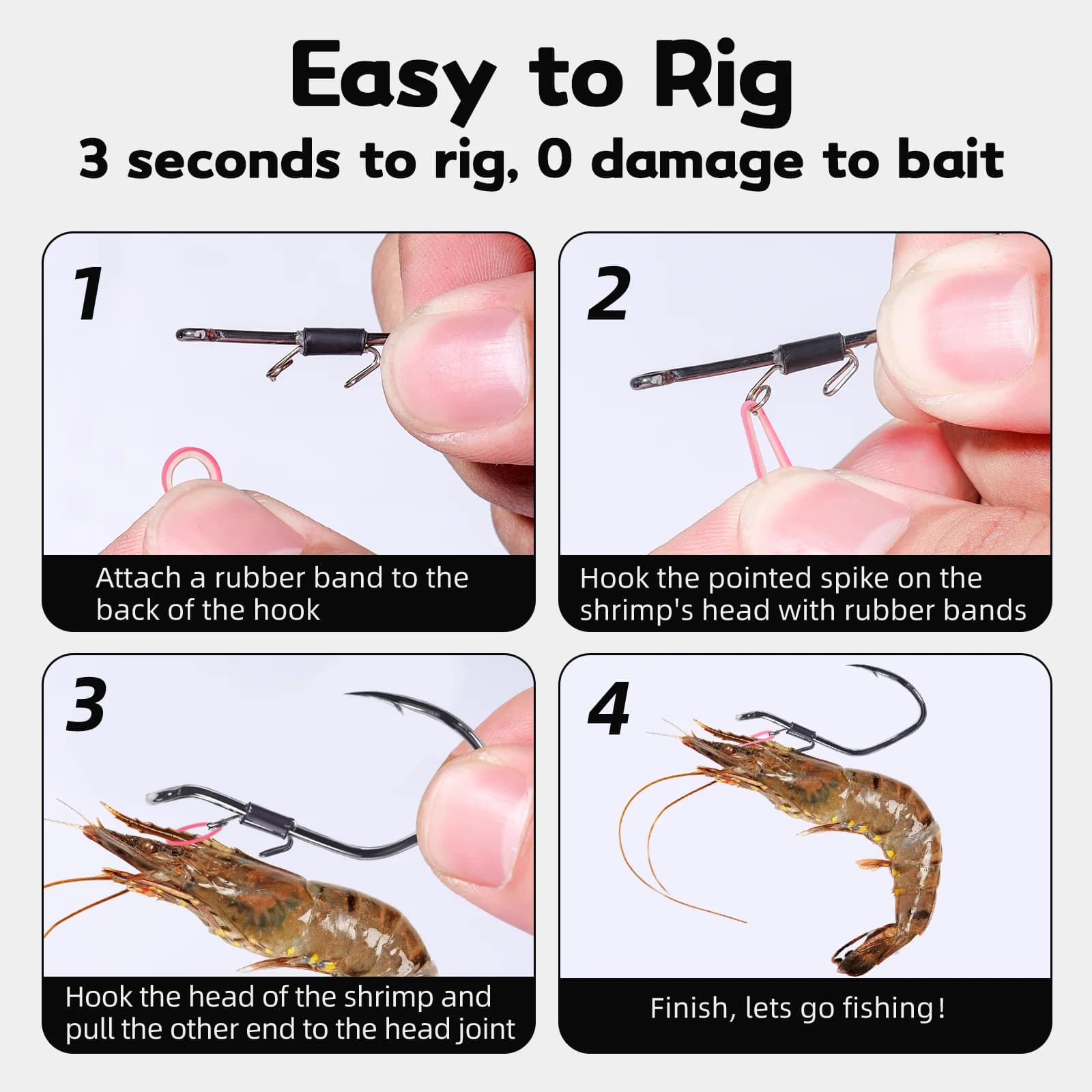 Live Shrimp and Catfish Holder Hooks, 10 Pcs