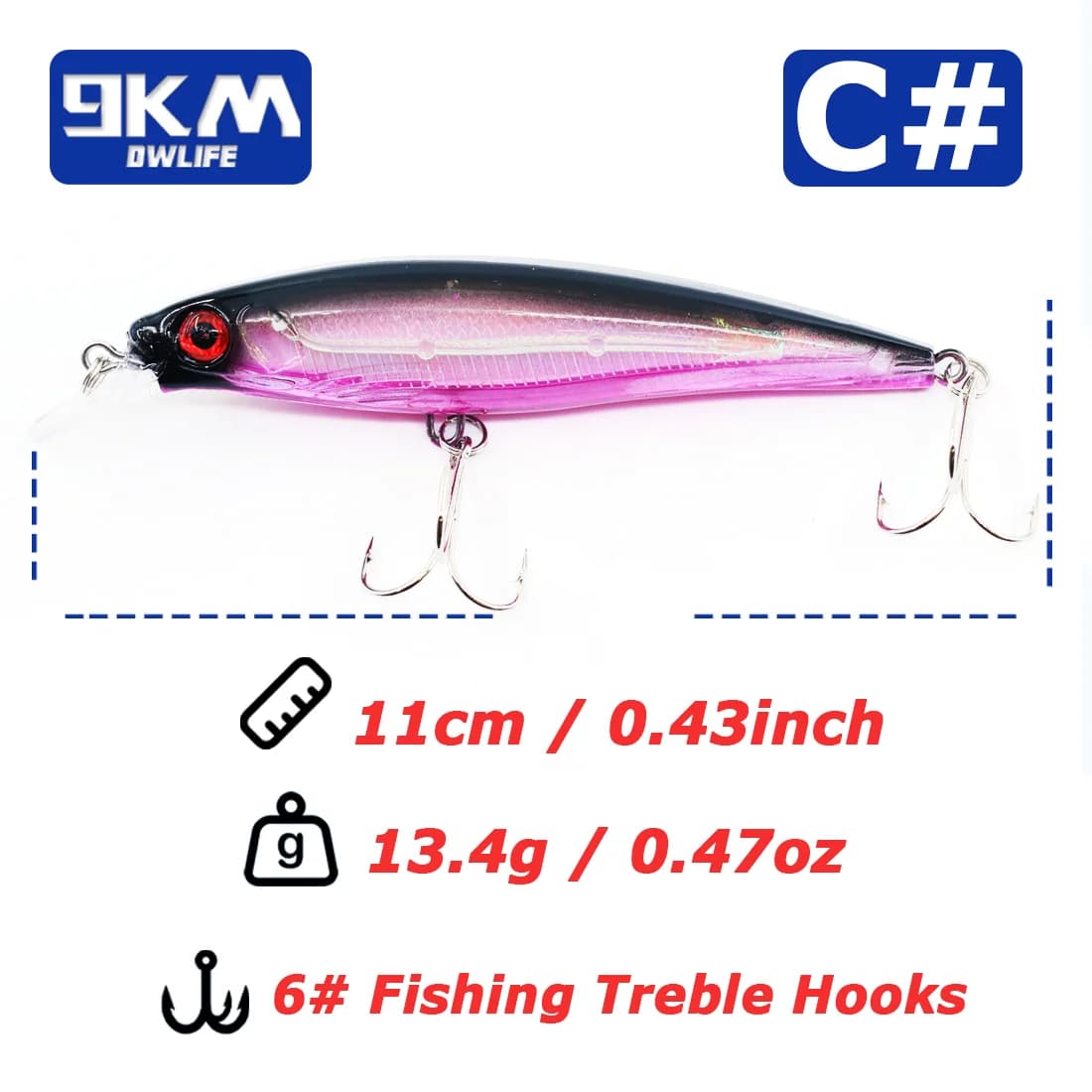 Hard Minnow Fishing Lures, 11cm 13.4g Jerkbait