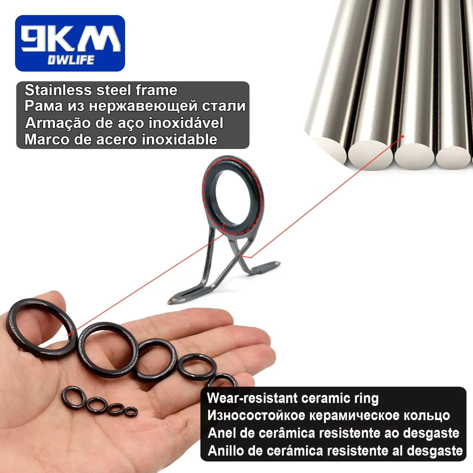 Stainless Steel Rod Guide Repair Kit, 8-120 Pcs