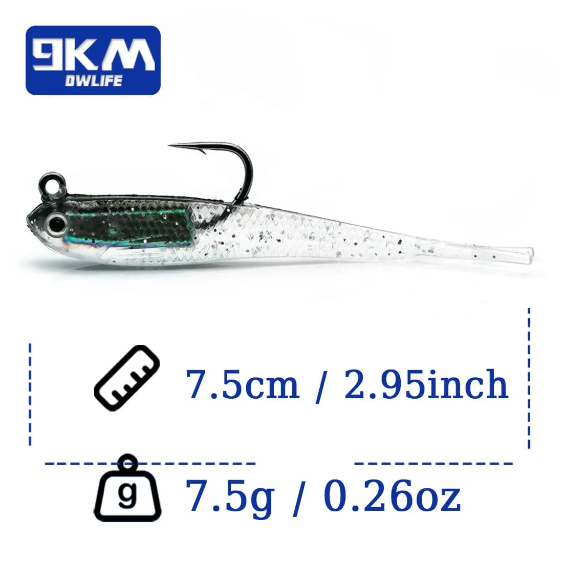 Soft Swimbait Lures with Jig Head, 5 Pack