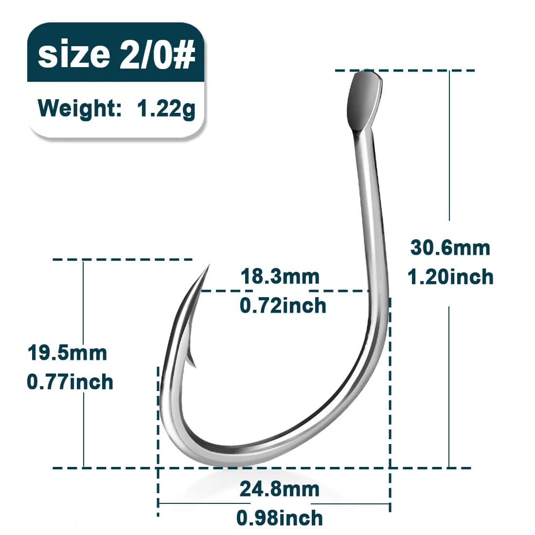 Eyeless Wide Gap Octopus Circle Live Bait Hooks, 25-100 Pcs