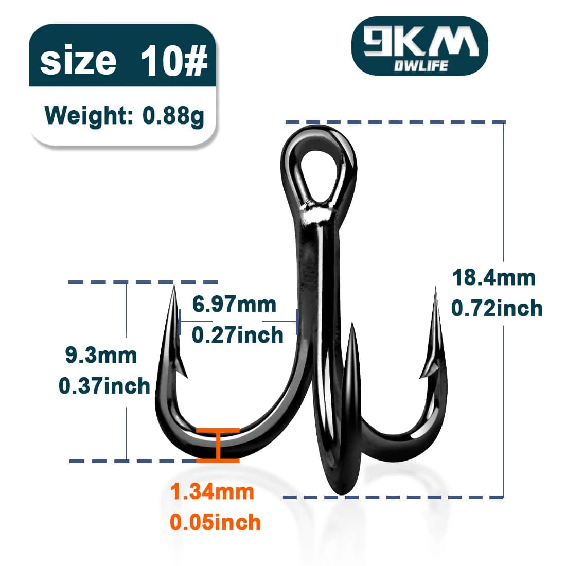 4X Strong Treble Hooks, 10-30 Pcs