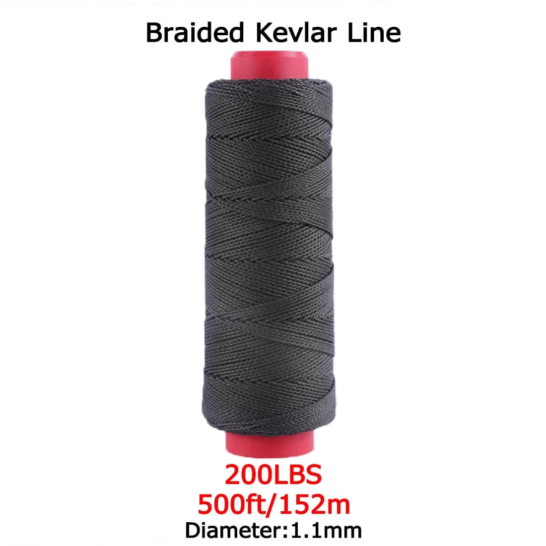 Black Braided Kevlar Fishing Assist Rope, 50-1500 Lbs