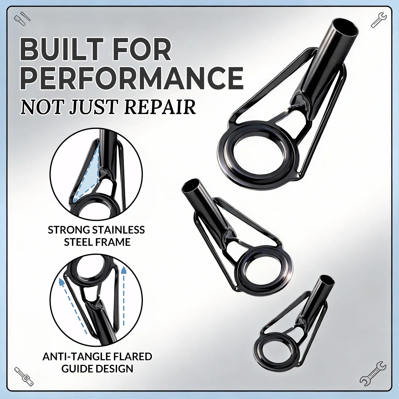 Stainless Steel Rod Guide Tip Repair Kit
