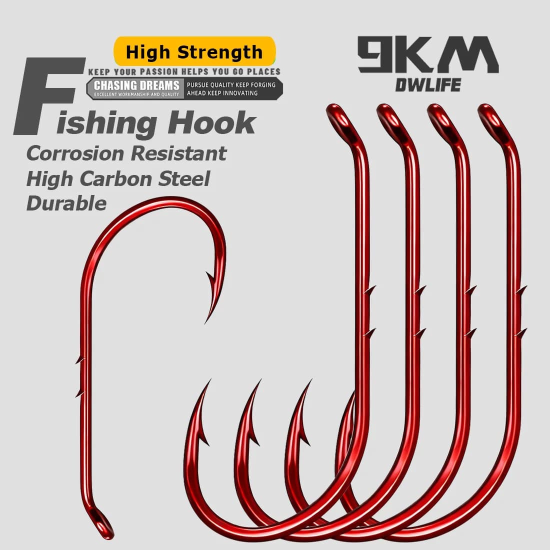 Red Double Barbed Long Shank Baitholder Hooks