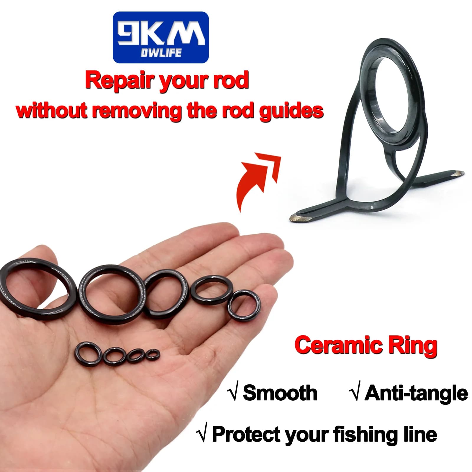 Wear Resistant Black Alconite Ceramic Rod Guide Rings