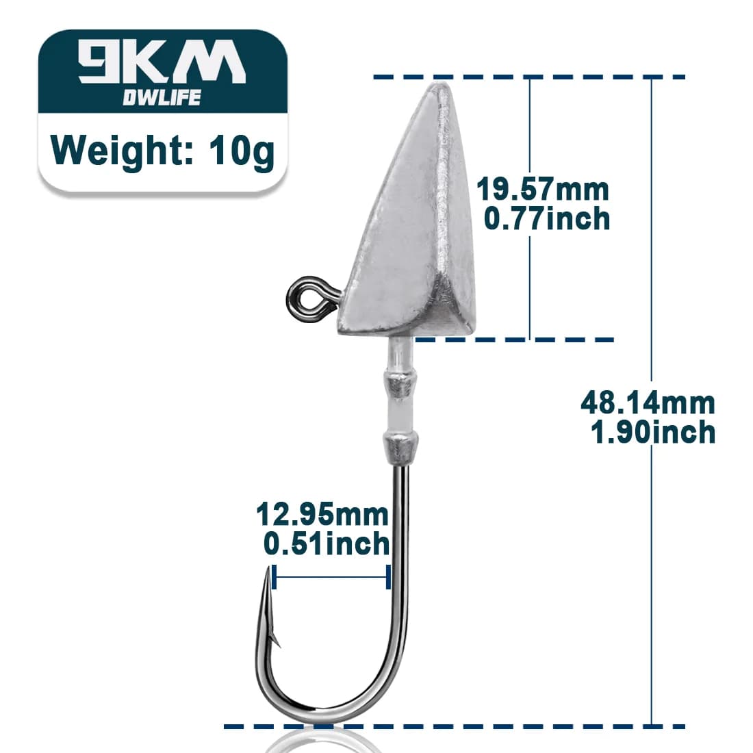 Triangle Jig Head with Long Hook, 7g-33g, 5 Pcs