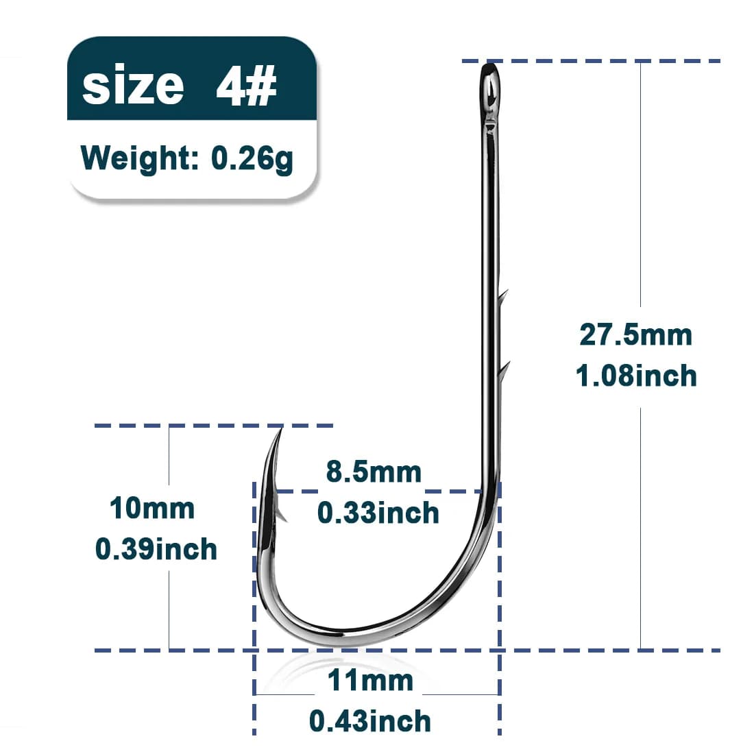 Barbed Long Shank Baitholder Fishing Hooks